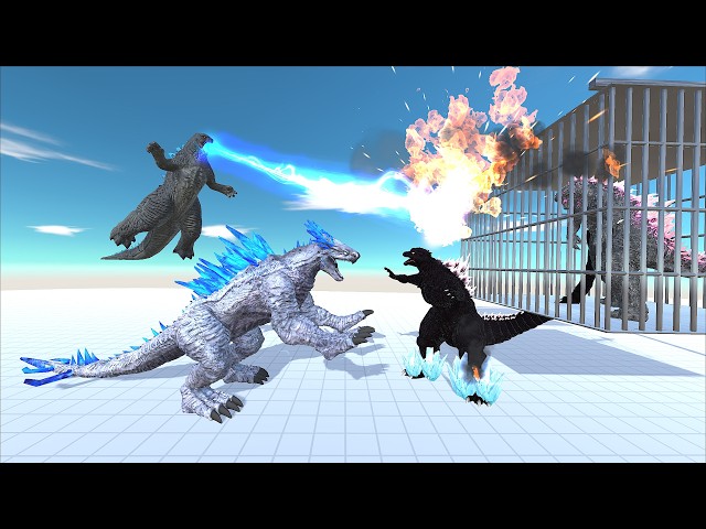 Godzilla 2014 flees and searches for Shimo to help rescue Evolved Godzilla from Godzilla In Hell