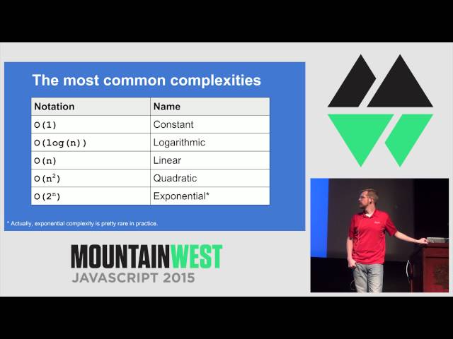 MountainWest JavaScript 2015 - Essential Big O for JavaScript Developers by Dave Smith
