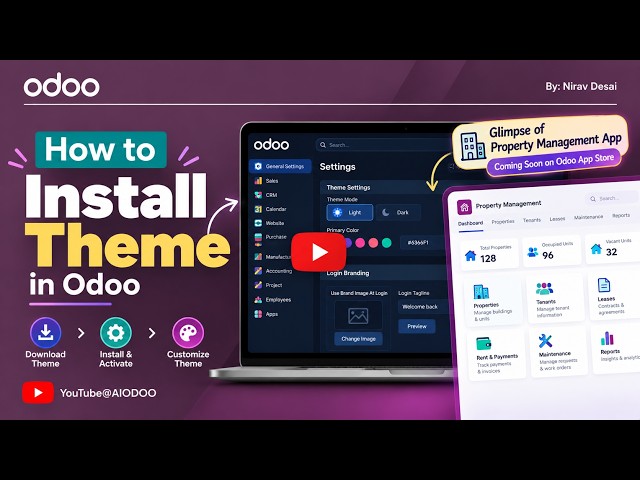 How to Install Theme in Odoo | Step-by-Step Guide + Property Management App Preview #odoo #odooapp