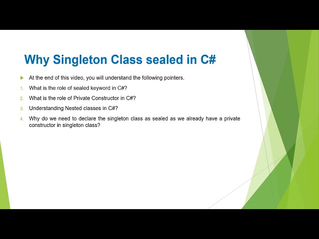 Why Singleton Class is Sealed in C# with Examples