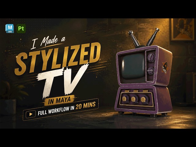 I made a Stylized TV in Maya | Full Workflow in 20 mins...