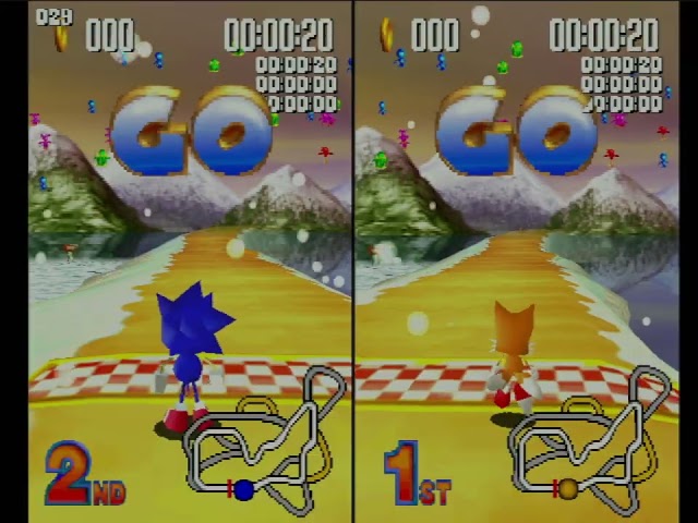 Dreamcast Sonic R - two and three player split screen 2026/08/13