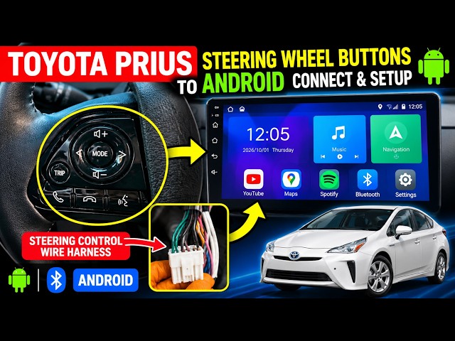 Toyota Prius steering wheel controls to android | Easy wiring & setup guide