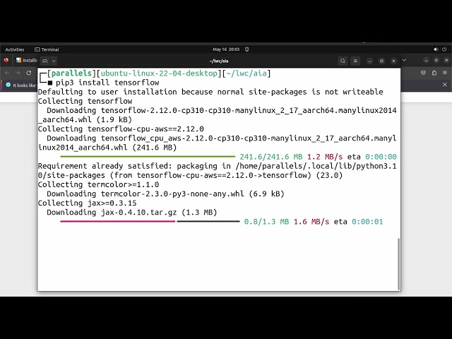 aia tensorflow installation