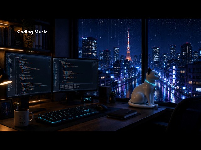 Rainy Tokyo – Coding Music ☔ | Midnight Focus Music