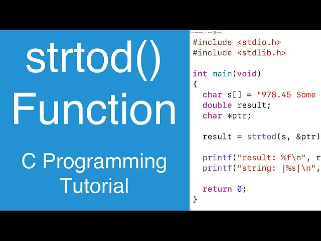 strtod() Converts String To Double And Returns Remaining String Portion | C Programming Tutorial