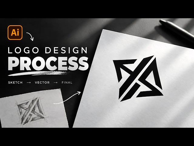 HS Logo Design in Adobe Illustrator | Modern Monogram Logo Design Process