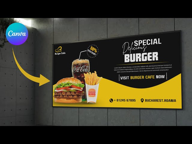 How to Design an Attractive Food Banner in Canva | Easy Tutorial #canvatutorial #banner #canva