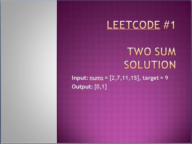 Two Sum LeetCode Java Solution