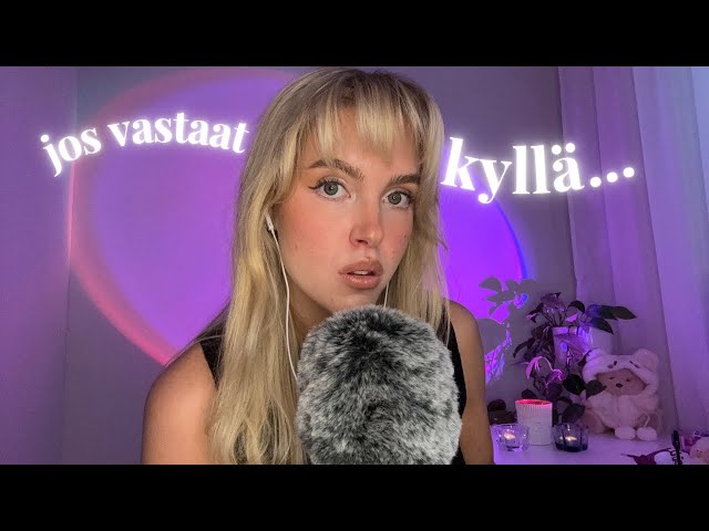 ASMR SUOMI jos vastaat kyllä, saat mennä nukkumaan 💜 | if you say yes you can go to sleep in finnish