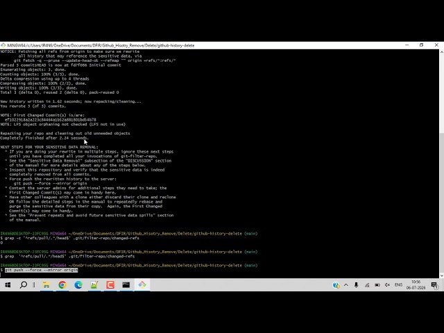 How to Remove Secrets from Git History using git-filter-repo | GitHub & GitLab Tutorial