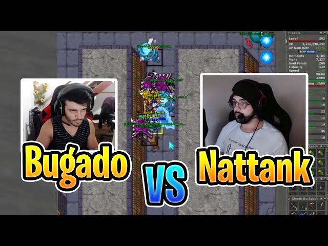 Bugado e Nattank se encontram e batalham, druid vs druid - Tibia #Gamelab