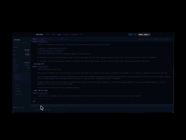 ARCANA — Autonomous USDC Vault Trading Agent on Arc Testnet