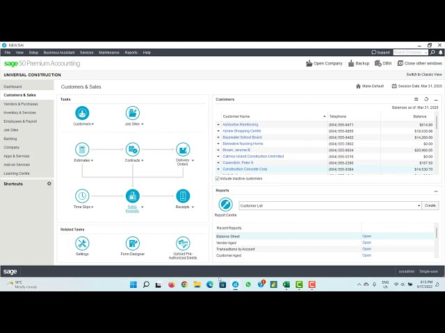 Sage 50 tutorial on Receipt creation & journal entry for refund