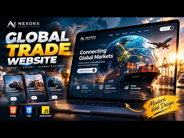 Import Export Home Page Website Design 🌍 | Global Trade Website | NEXORA