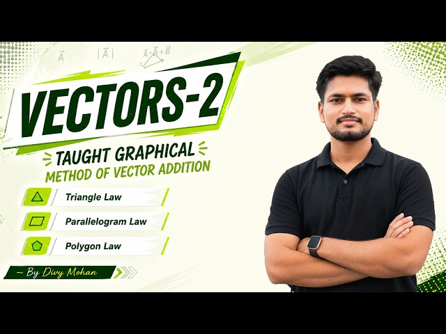 VECTORS-2 | Graphical Method of Vector Addition | Triangle, Parallelogram & Polygon Law