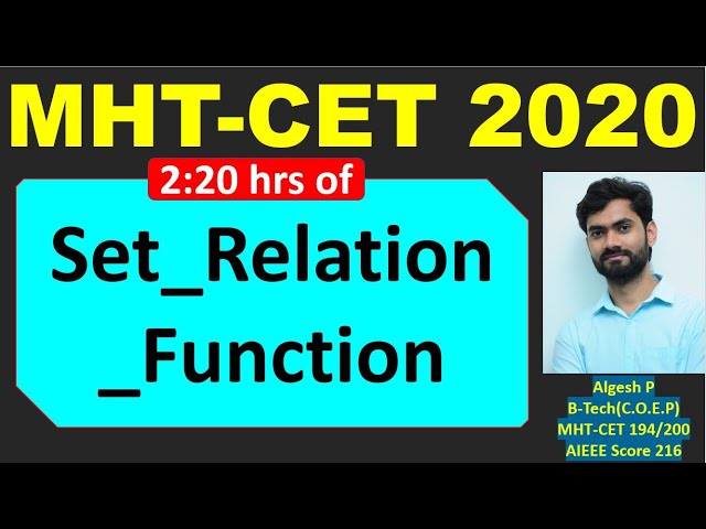Sets Relation Function_MHT-CET2020