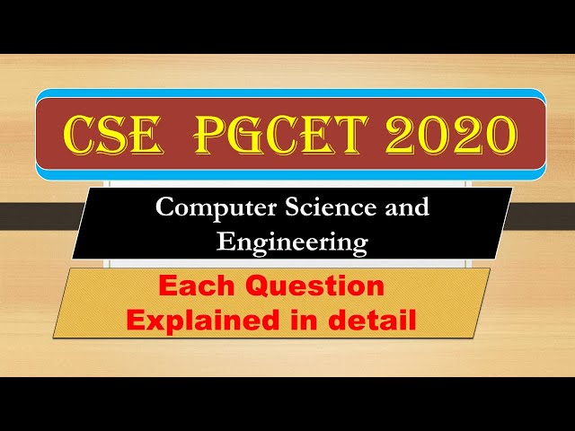 Computer science PGCET-2020  Preparation | solved question papers 2019  Part -1