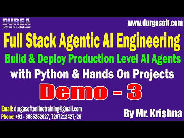 Full Stack Agentic AI Engineering tutorials || Demo - 3 || by Mr. Krishna On 02-06-2026 @10PM (IST)