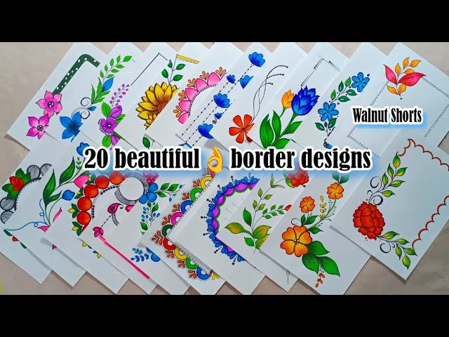 20 BEAUTIFUL BORDER DESIGNS/PROJECT WORK DESIGNS/A4 SHEET/FILE/FRONT PAGE DESIGN FOR SCHOOL PROJECTS
