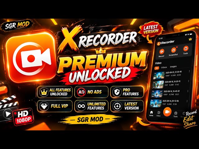 How To XRecorder Premium Unlock 🔥 Free VIP & All Features Unlock | MT Manager | 𝙎𝙂𝙍 𝙈𝙊𝘿