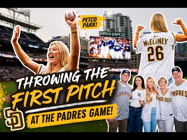 Throwing the first pitch at the Padres Game!