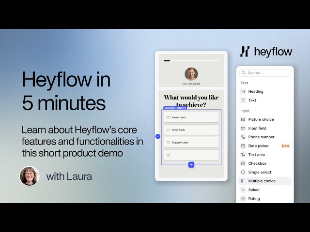 Heyflow Product Demo: No-Code Funnel Builder Tutorial in 5 Minutes