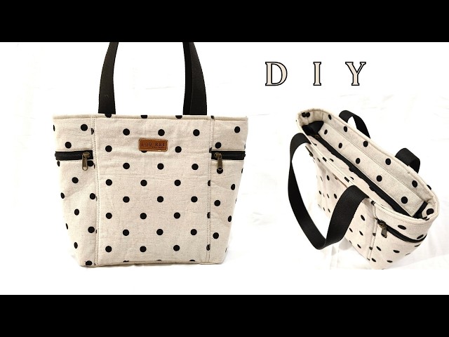 How To Make a Tote Bag with Zipper Pockets | DIY Tote Bag With Zipper Pockets
