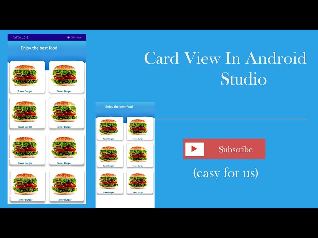 card view in android studio | grid layout in android studio | easy for us