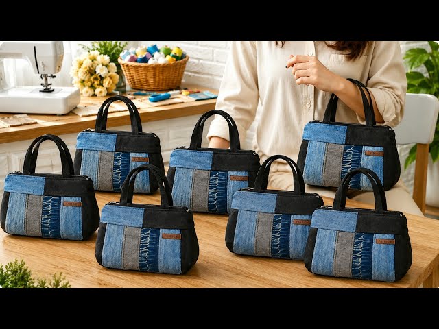 🔥 DIY Denim Bag Tutorial | Turn Old Jeans into a Beautiful Bag🪡✂️👖