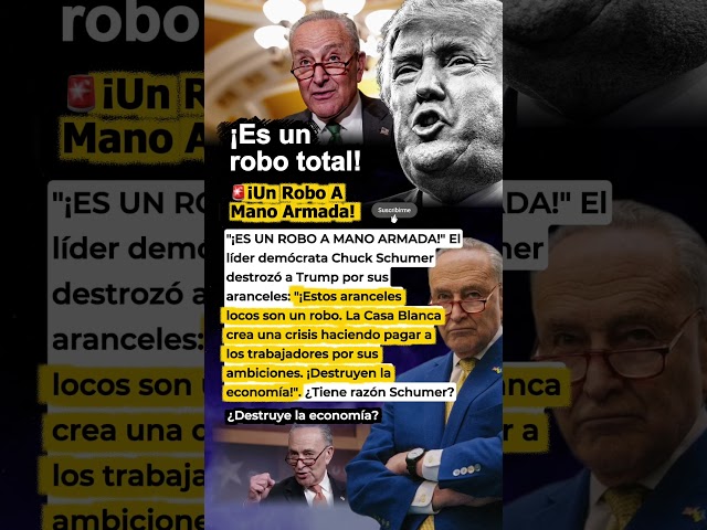 🚨 ¡SCHUMER A TRUMP: "¡TUS ARANCELES SON UN ROBO Y UNA ANALFABETIZACIÓN ECONÓMICA"! 😱🇺🇸  #trump