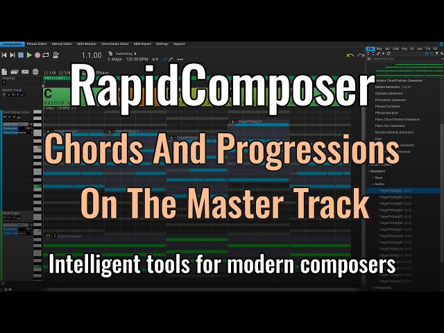 Chords And Progressions On The RapidComposer Master Track