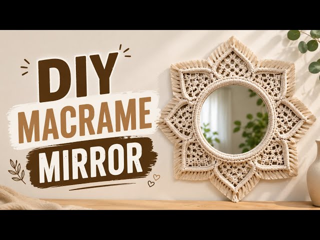 DIY Macramé Mirror | Boho Wall Decor Idea | Macrame Mirror Wall Hanging tutorial #macrametutorial 