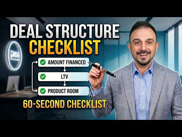 How to Structure Any Deal in 60 Seconds Before the Customer Sits Down | F&I Training