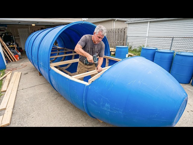 Man Transforms 8 Water Tanks into Amazing Boat | Start to Finish by @araujocaiaque