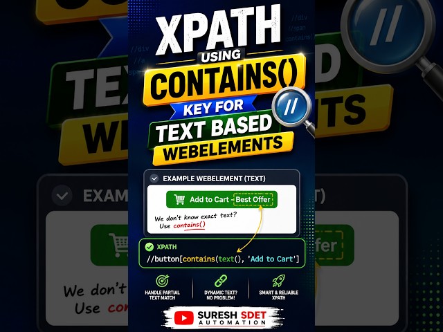 Master XPath contains() in Selenium 🚀 | Text-Based Elements