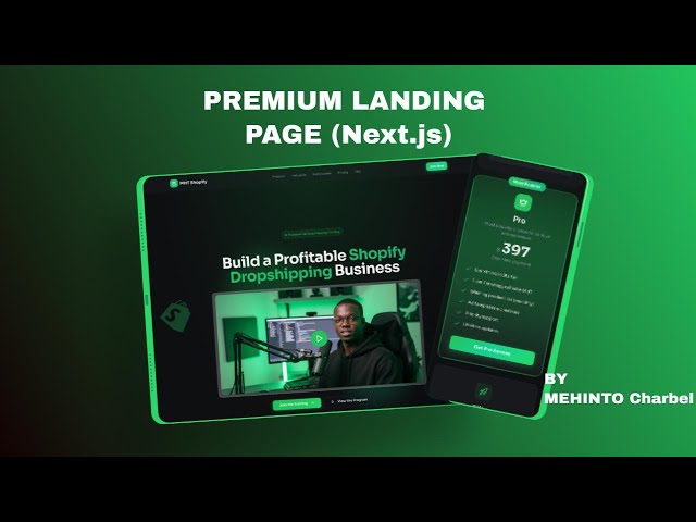 If I were asked to create a Shopify Course Landing Page Next js