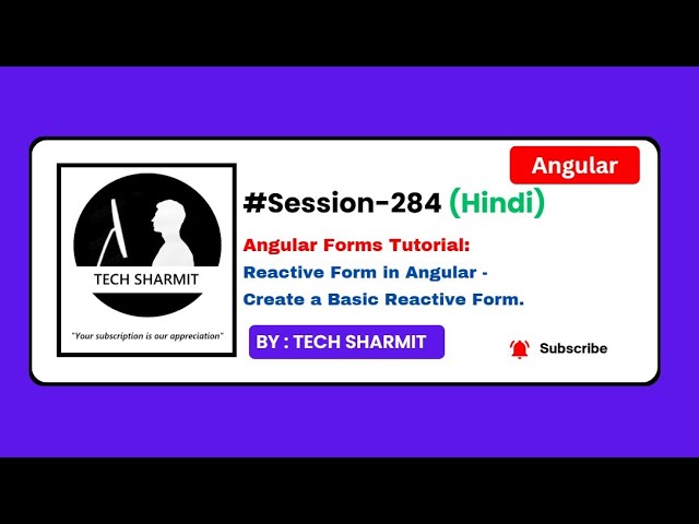 Reactive form in angular - Single Input Field  Basic example | Angular tutorial  Hindi (Session-284)