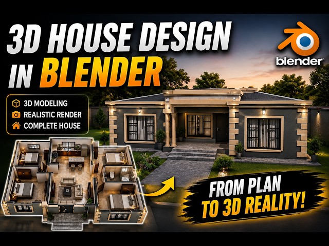 How I Designed a Realistic Modern 3D House in Blender | Full Tutorial