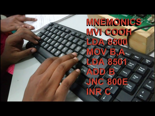 8085 microprocessor kit experiments (AVIONICS LAB)using type 1 using mnemonics