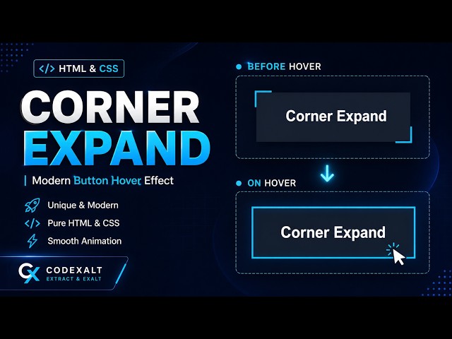 Corner Expand Button Hover Effect using HTML & CSS | Modern Button Animation