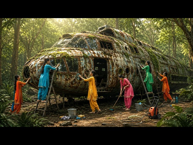 5 Village Girls Transform a Giant Abandoned Cliffside Ship into a Dream Home #VillageGirls