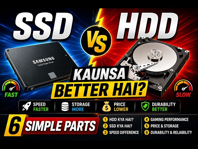 SSD vs HDD  Kaunsa Better Hai ? Complete Difference Explained #SSDvsHDD #computereducation #foryou