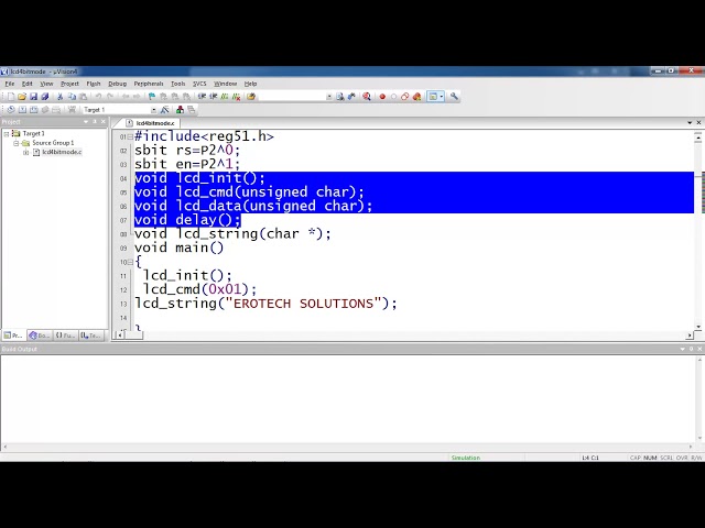 16 x 2 LCD interfacing with 8051 Micro controller - 4bit mode.