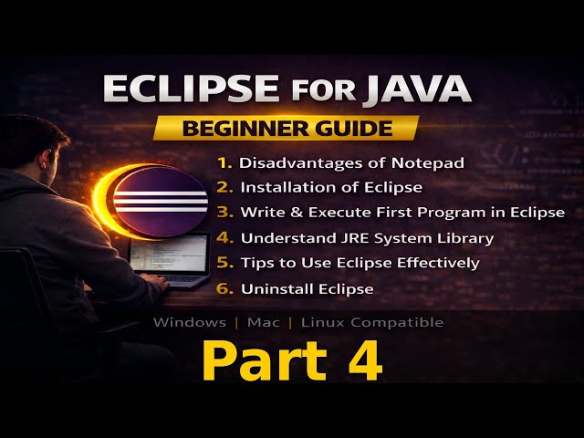 Eclipse for Java Beginners | Installation, First Program & Complete Guide  Part 4