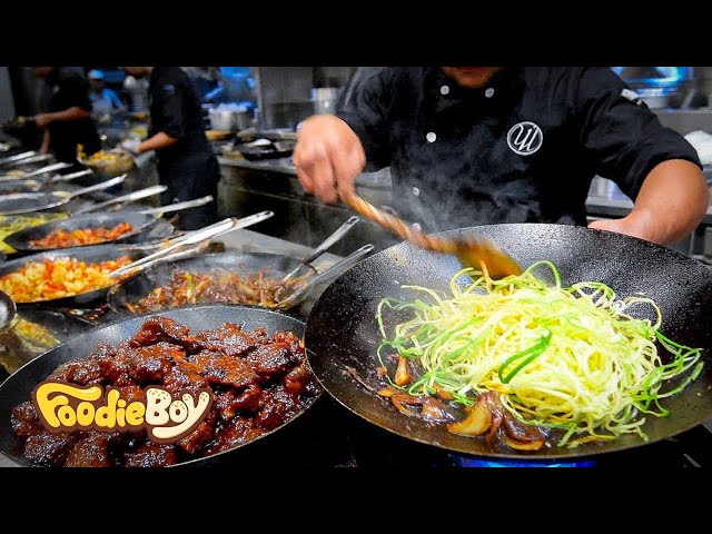 Preparación de platos al estilo chino, colección de comida china