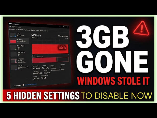 5 Hidden Windows Settings Eating Your RAM Right Now (Disable Them Immediately)