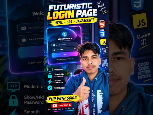 I Built a Futuristic Login Page with HTML CSS JavaScript 🔥
