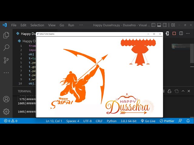 Lord SRI RAM drawing in python turtle | Learnonpy |