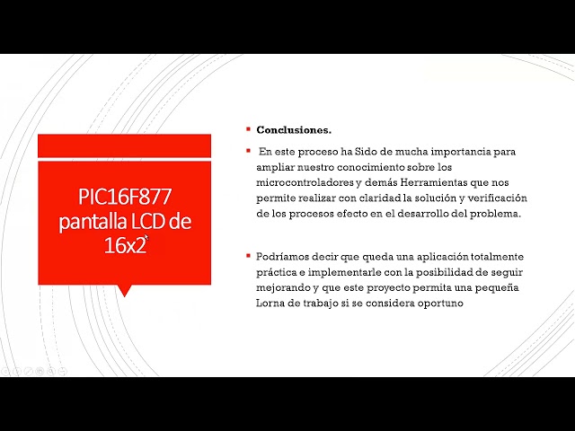 PIC16F877 con  pantalla LCD de 16X2  UNAD